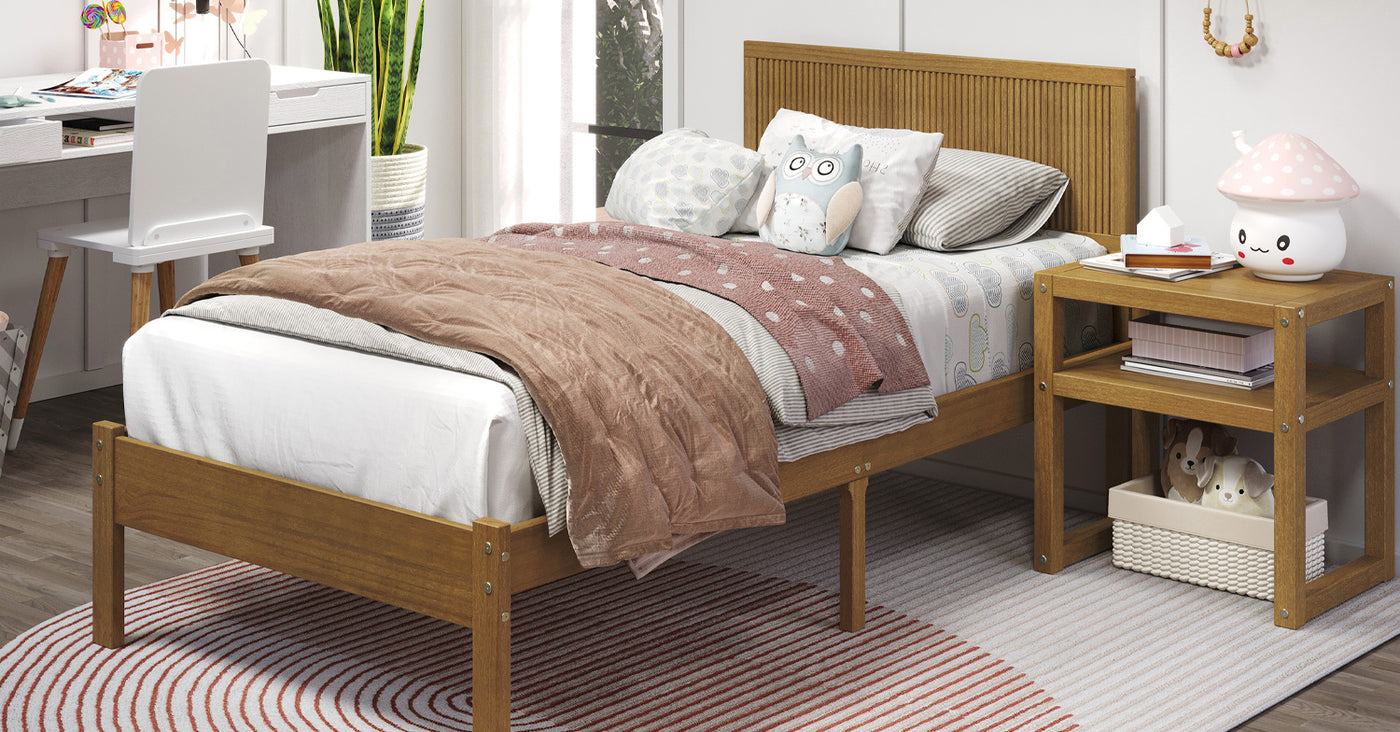 Reeded Natural Solid Wood Bedroom Collection