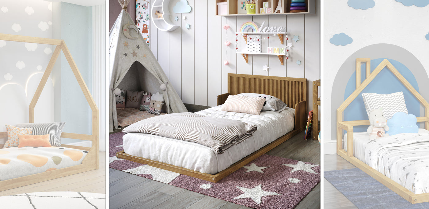 Montessori Inspired Floor Beds for Kids by P'kolino - All Wood - Eco Friendly