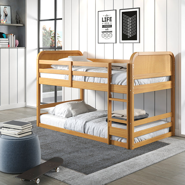 Curva Rattan Solid Wood Bunk Bed Twin Bed