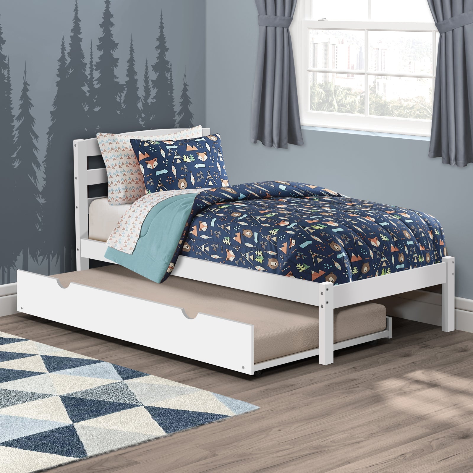 Pkolino Twin Bed With Trundle White