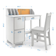 P'kolino Kids Desk and Chair - White